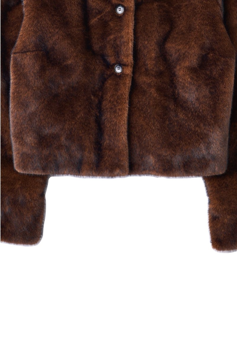 point collar fur coat/brown - KNUTH MARF