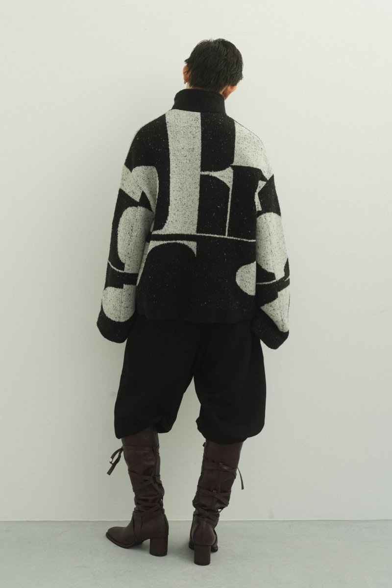 - Pre order sales - accent pattern knit jacket(unisex)/black(Shipping 12/27~) - KNUTH MARF