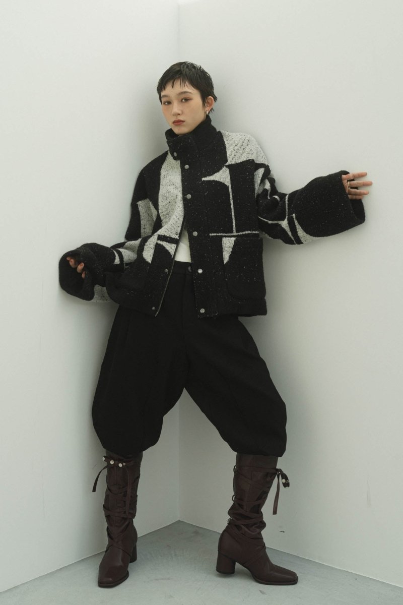 - Pre order sales - accent pattern knit jacket(unisex)/black(Shipping 12/27~) - KNUTH MARF