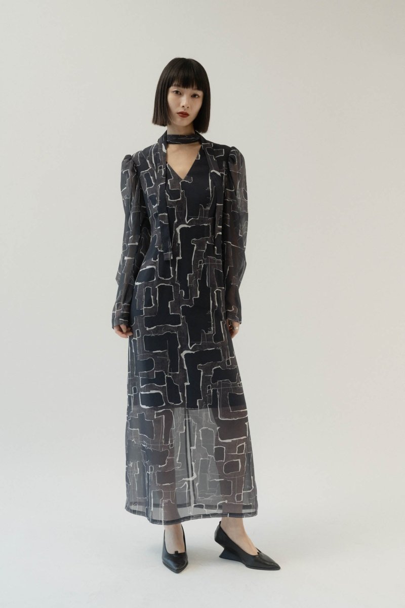 puff sleeve sheer one piece/pattern - KNUTH MARF