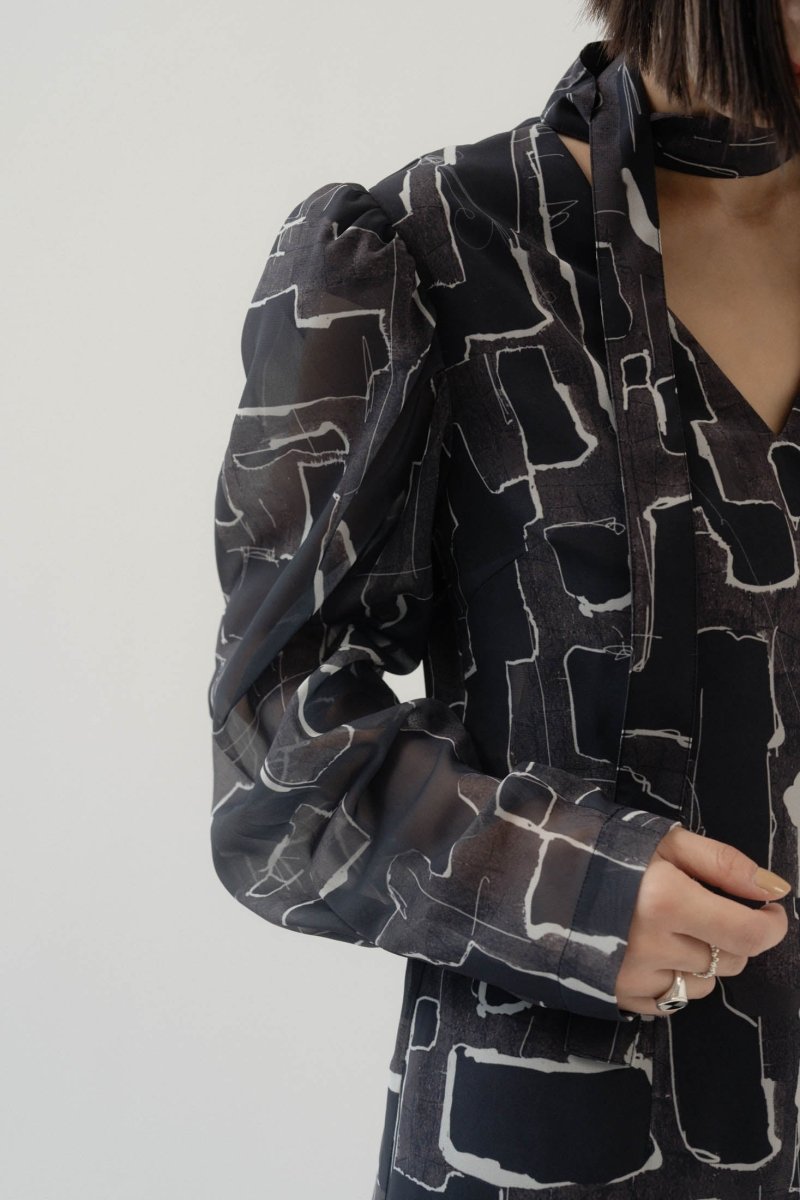 puff sleeve sheer one piece/pattern - KNUTH MARF