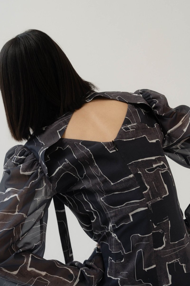 puff sleeve sheer one piece/pattern - KNUTH MARF
