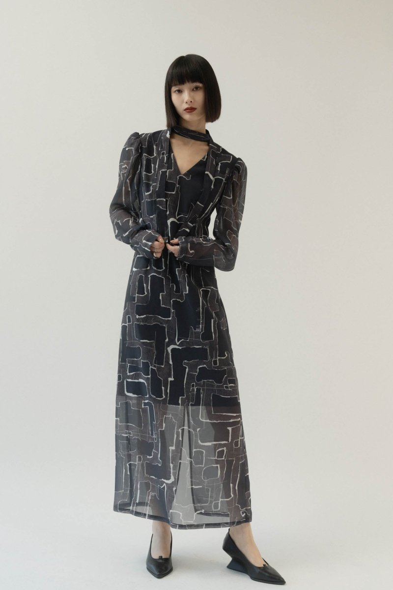 puff sleeve sheer one piece/pattern - KNUTH MARF