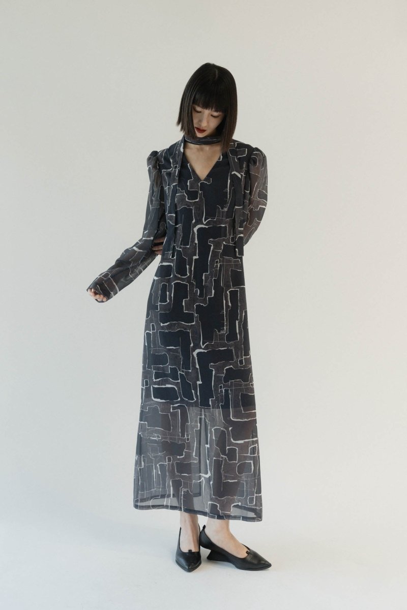 puff sleeve sheer one piece/pattern - KNUTH MARF