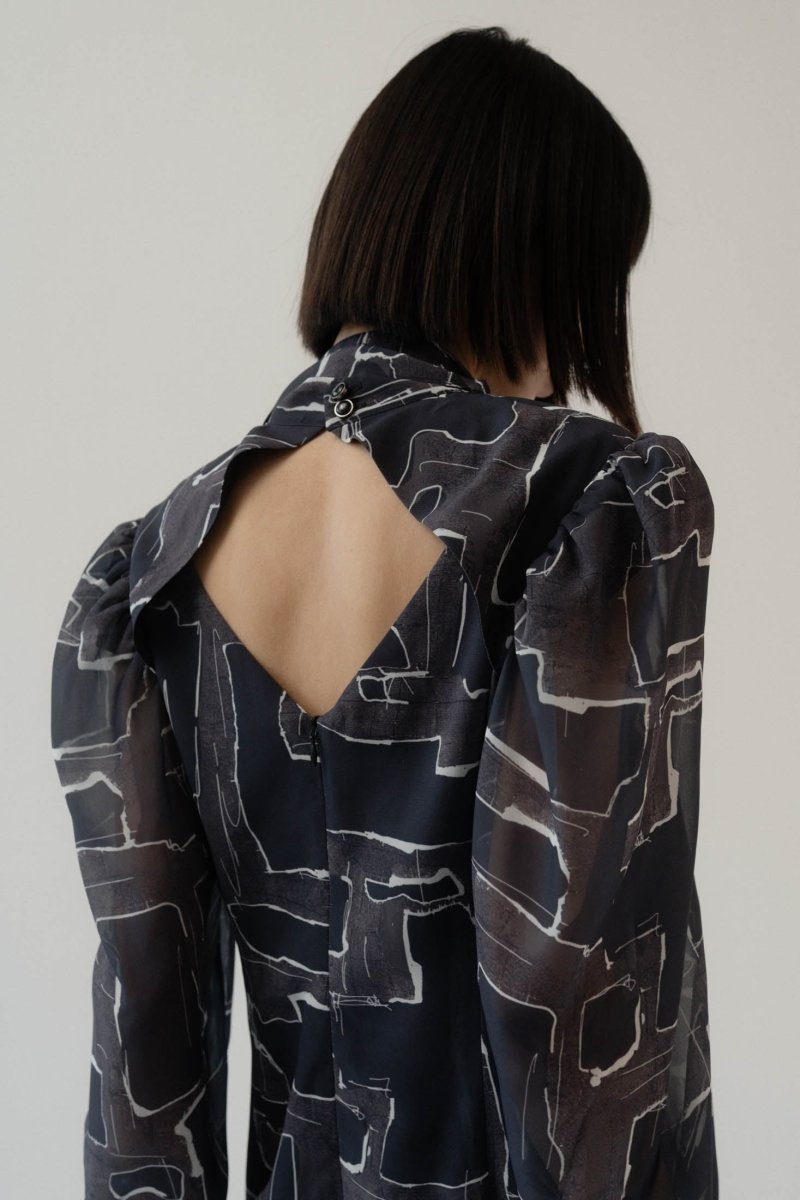 puff sleeve sheer one piece/pattern - KNUTH MARF