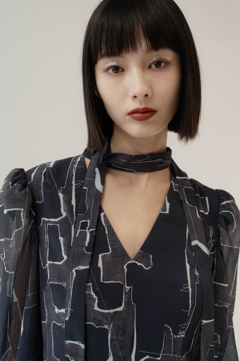puff sleeve sheer one piece/pattern - KNUTH MARF
