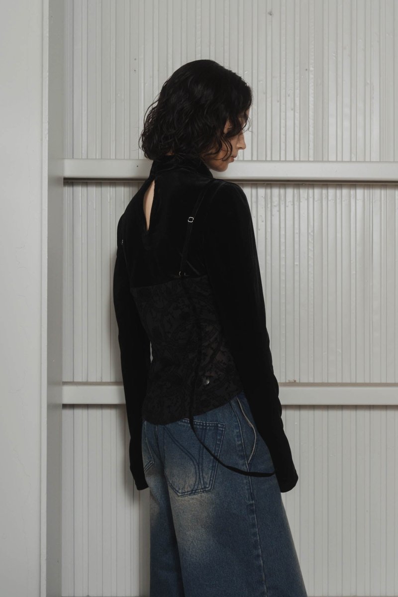 puff sleeves docking tops/black - KNUTH MARF
