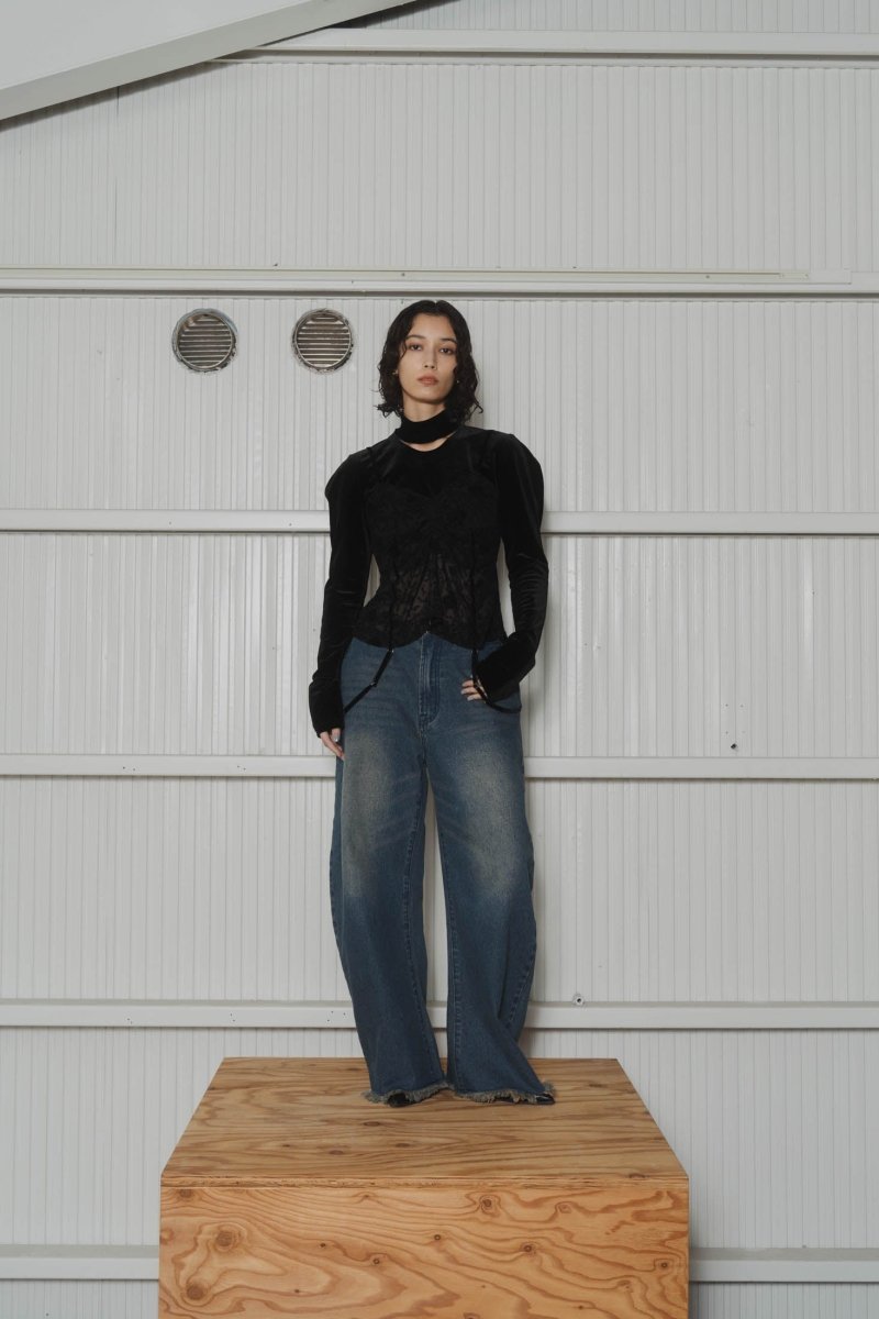 puff sleeves docking tops/black - KNUTH MARF