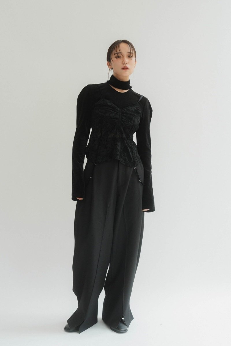 puff sleeves docking tops/black - KNUTH MARF