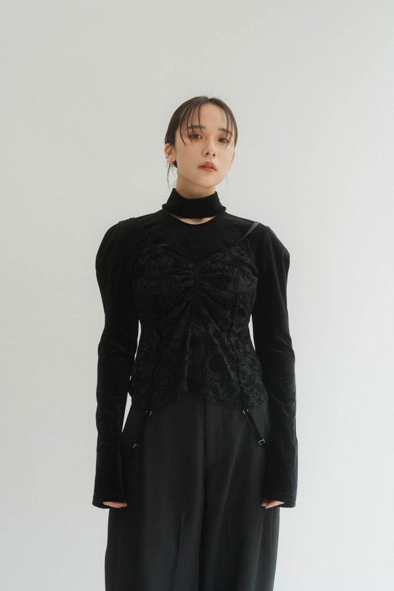puff sleeves docking tops/black - KNUTH MARF