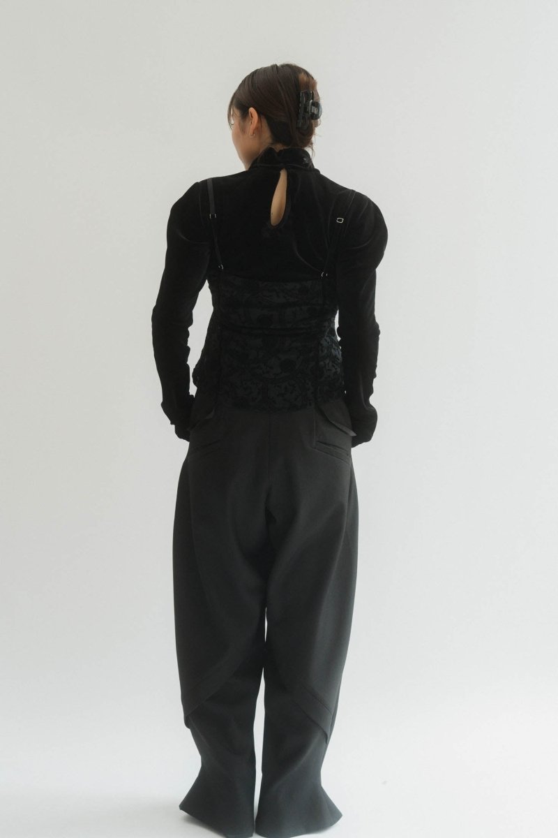 puff sleeves docking tops/black - KNUTH MARF