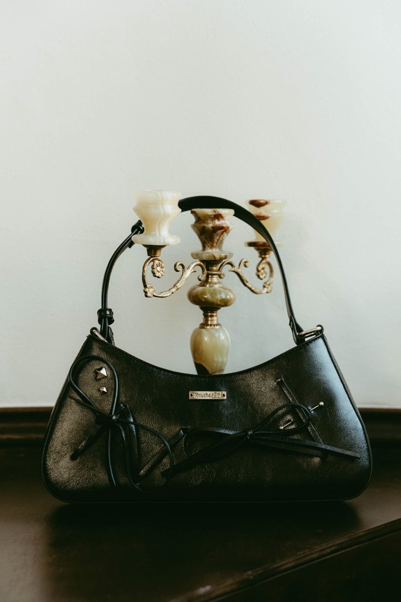 ribbon accent bag/black - KNUTH MARF