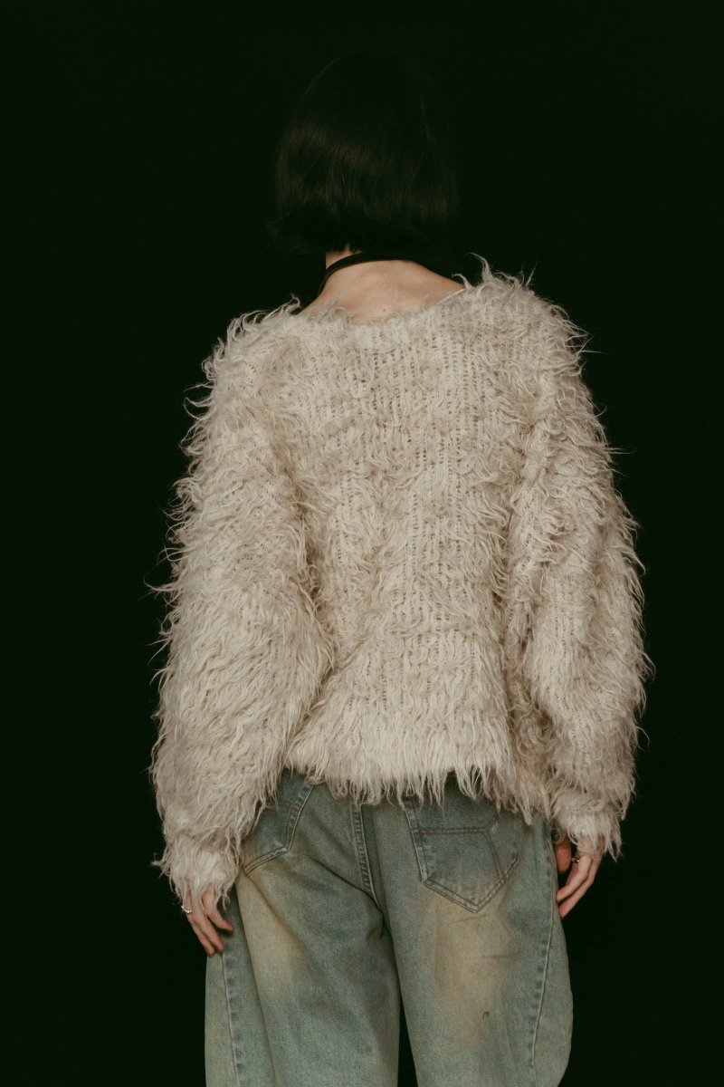 shaggy cardigan/lightbeige - KNUTH MARF
