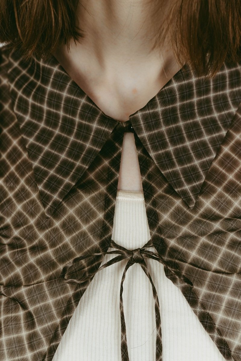 sheer collared blouse/vintageyellow - KNUTH MARF