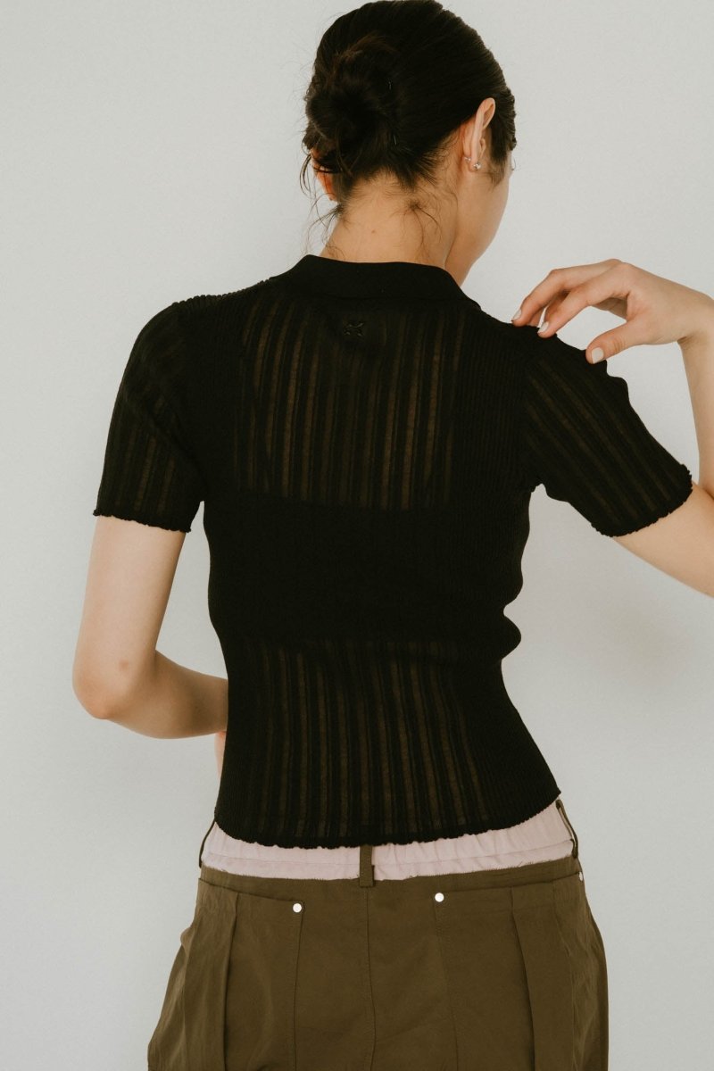 sheer polo knit /3color - KNUTH MARF