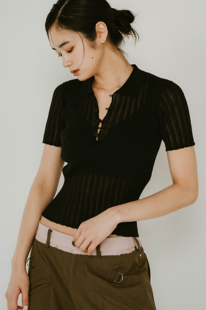 sheer polo knit /3color - KNUTH MARF