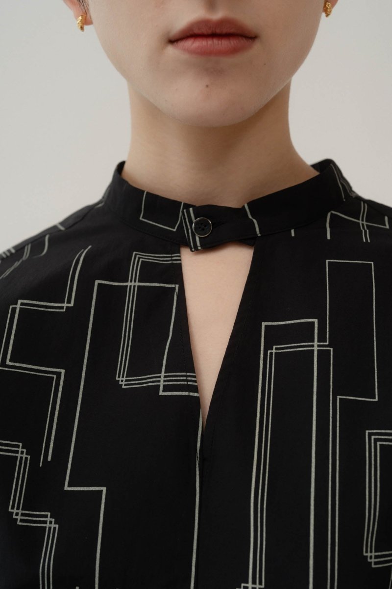 shirring sleeve pattern blouse/2color - KNUTH MARF