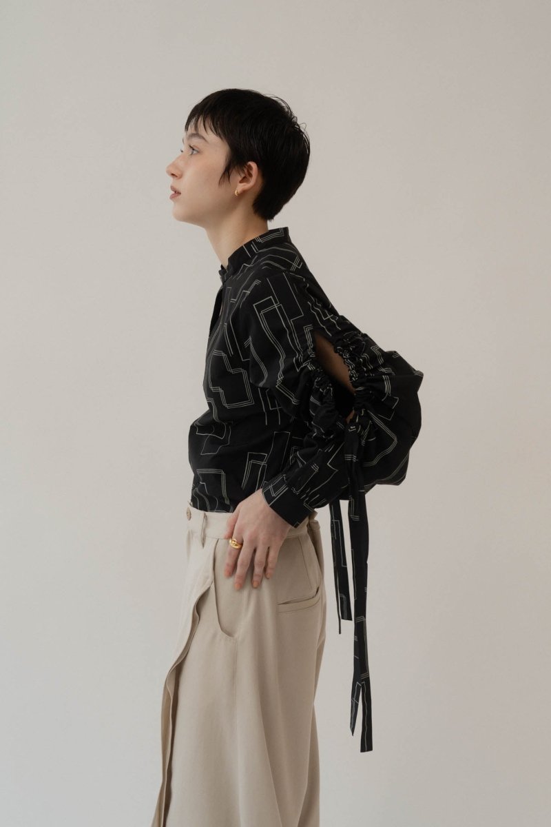 shirring sleeve pattern blouse/2color - KNUTH MARF