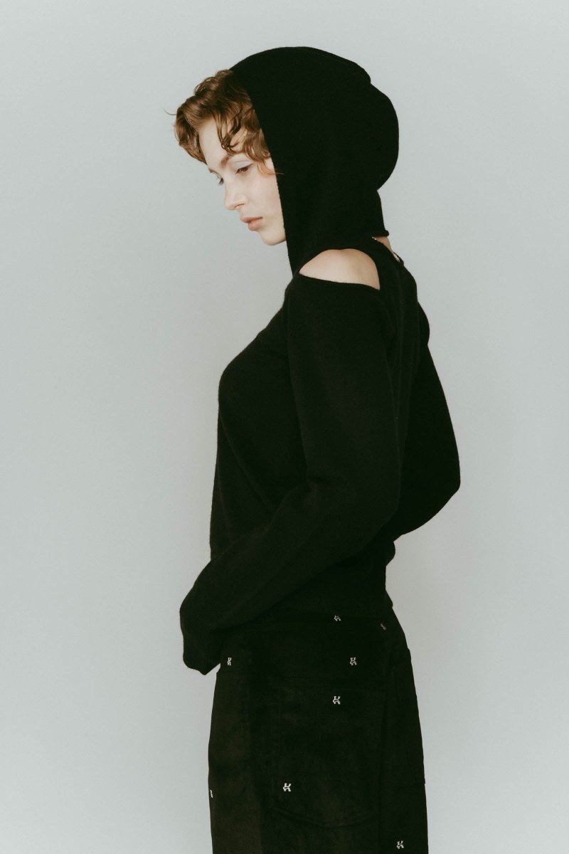 slim hooded knit/black - KNUTH MARF