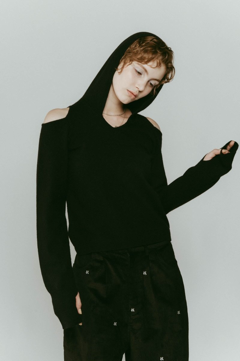 slim hooded knit/black - KNUTH MARF