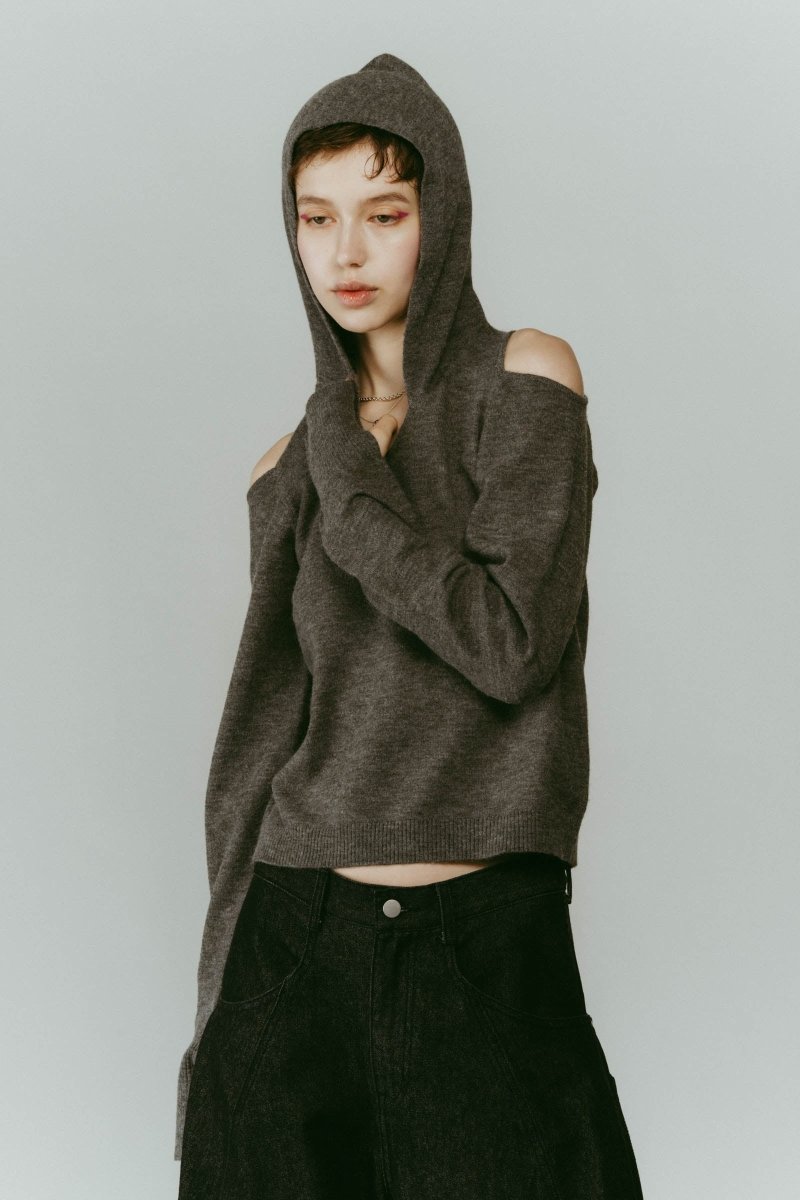 slim hooded knit/gray - KNUTH MARF