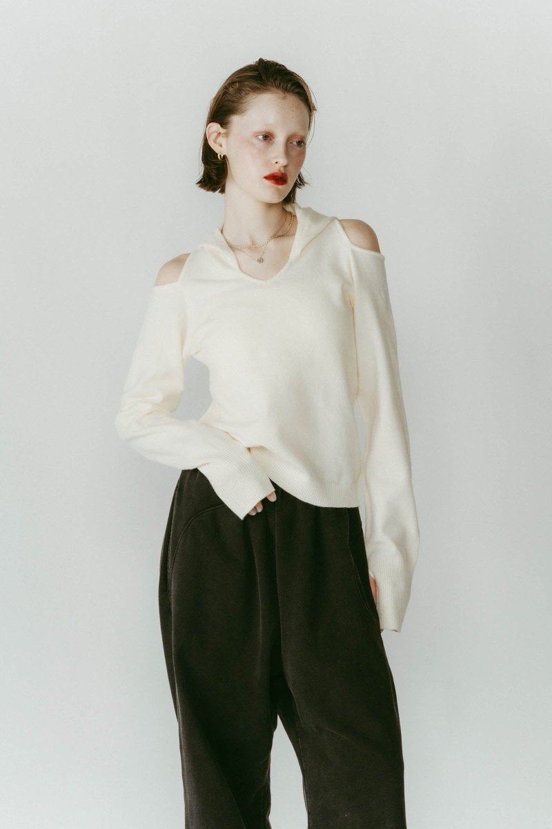 slim hooded knit/white - KNUTH MARF