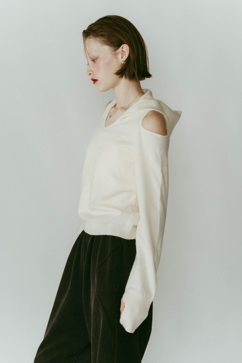 slim hooded knit/white - KNUTH MARF