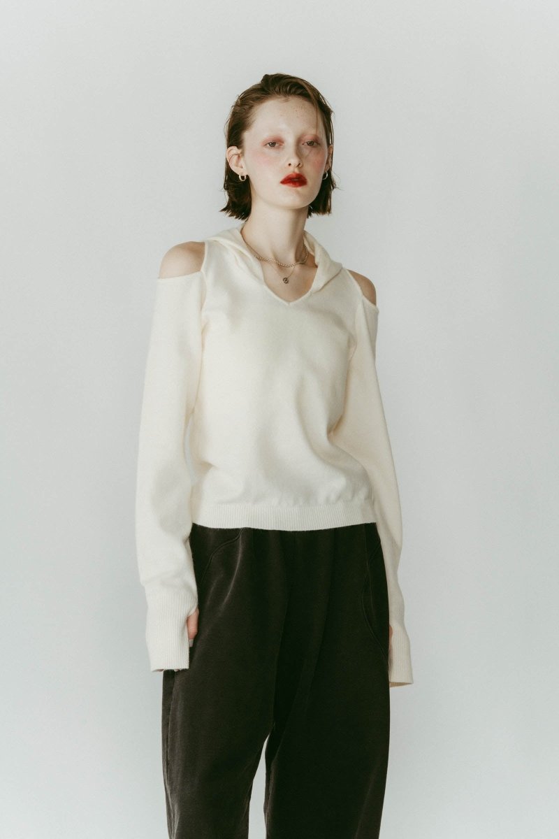 slim hooded knit/white - KNUTH MARF