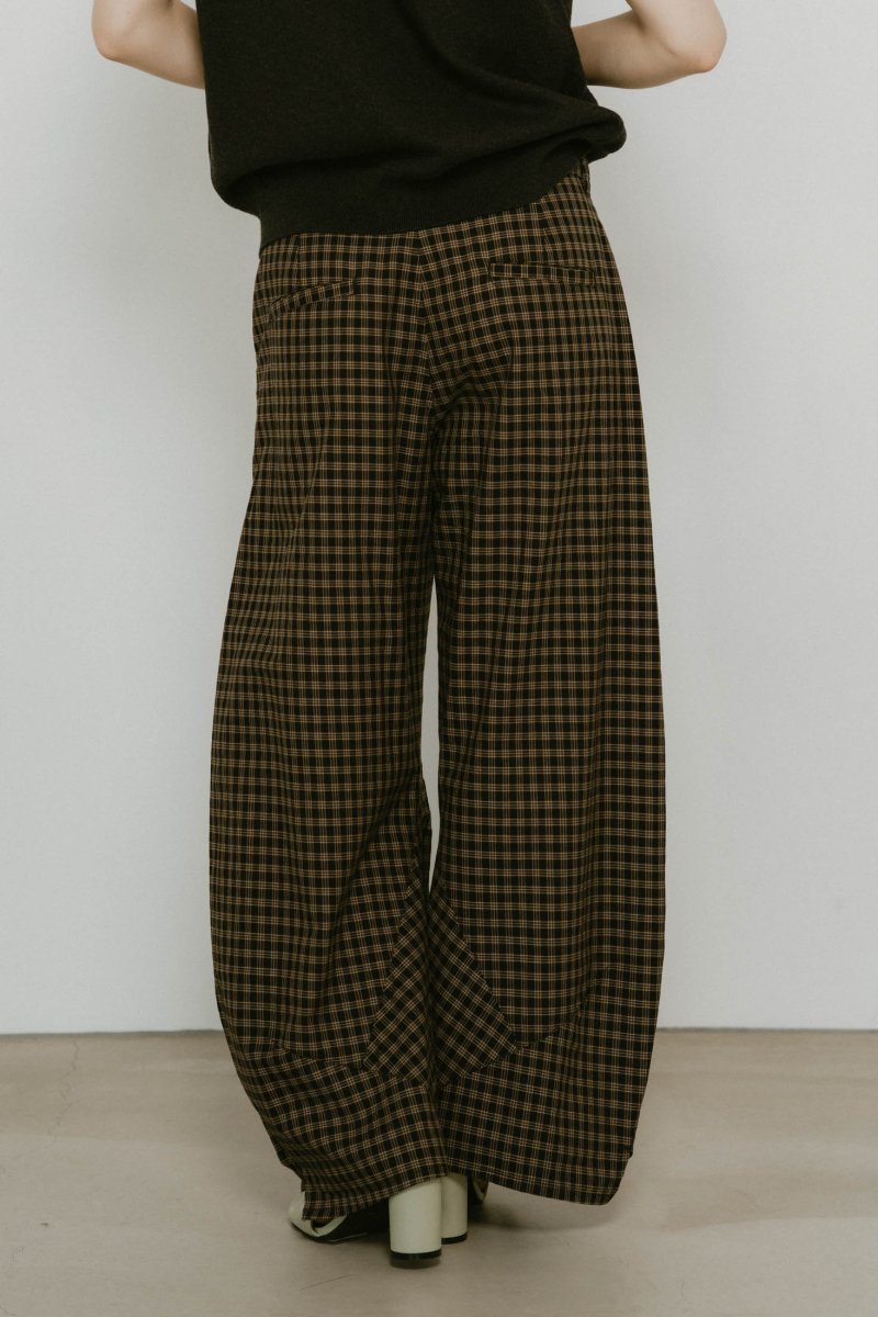 slit deformed pants(unisex)/checkblack - KNUTH MARF