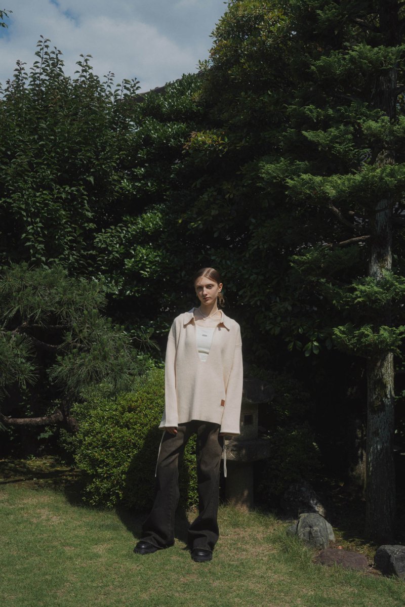 slit neck loose knit (unisex)/3color - KNUTH MARF