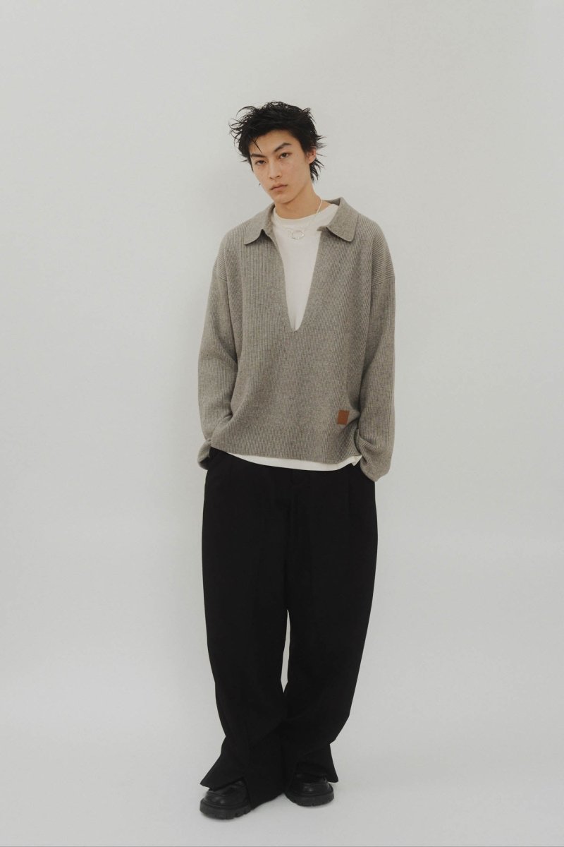 slit neck loose knit (unisex)/3color - KNUTH MARF