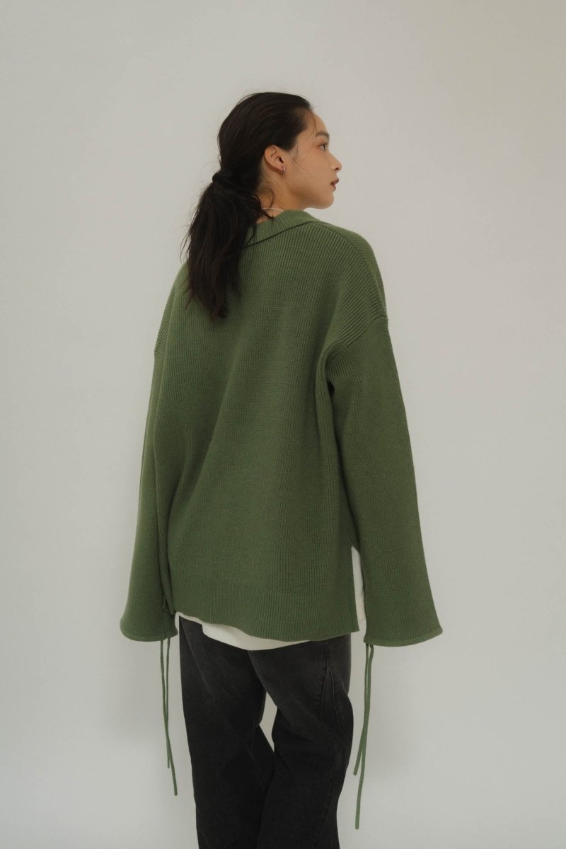 slit neck loose knit (unisex)/3color - KNUTH MARF
