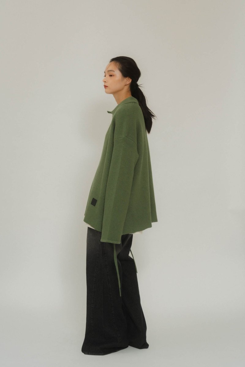 slit neck loose knit (unisex)/3color - KNUTH MARF