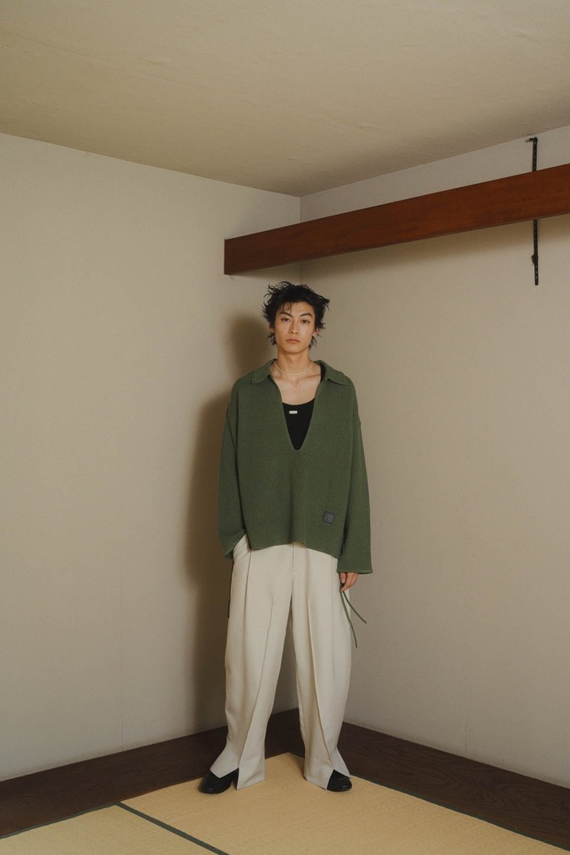 slit neck loose knit (unisex)/3color - KNUTH MARF