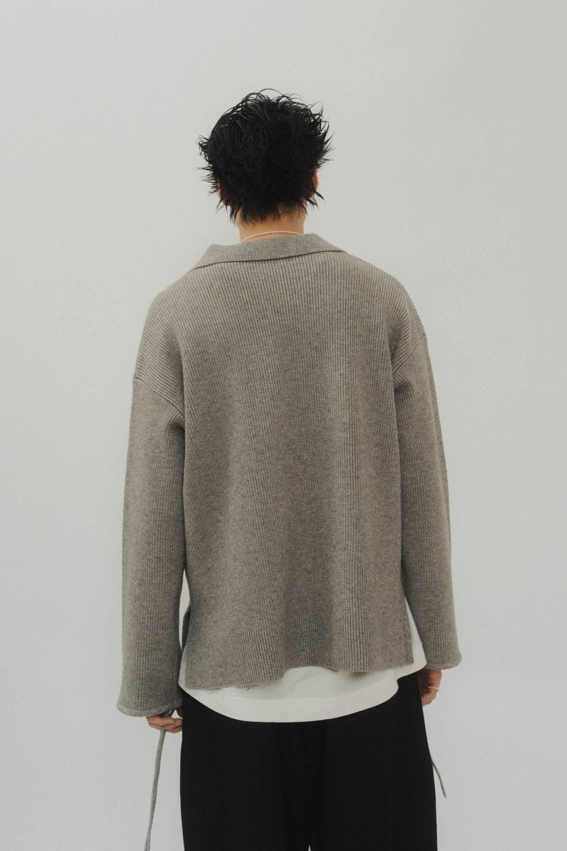 slit neck loose knit (unisex)/3color - KNUTH MARF