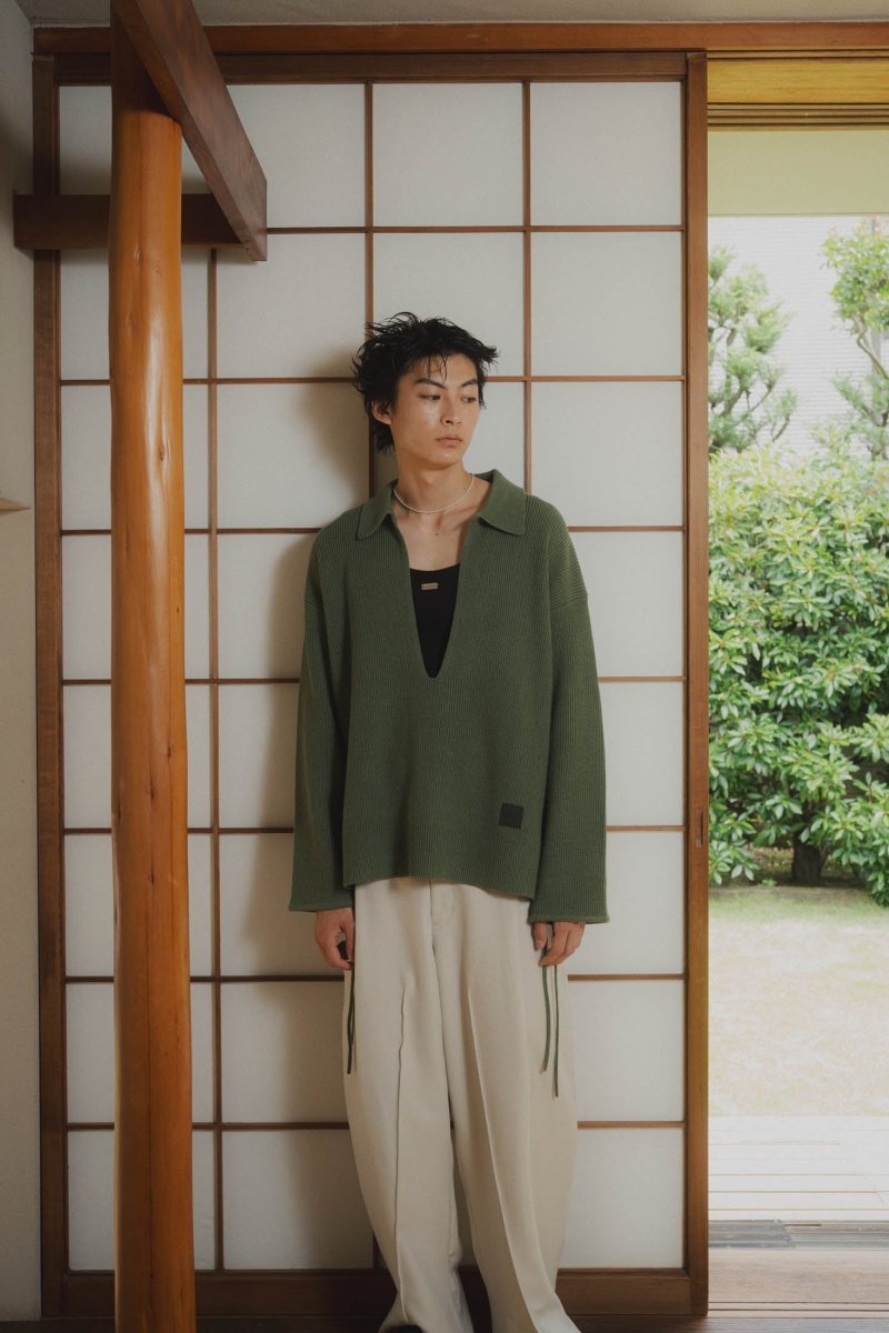 slit neck loose knit (unisex)/3color - KNUTH MARF