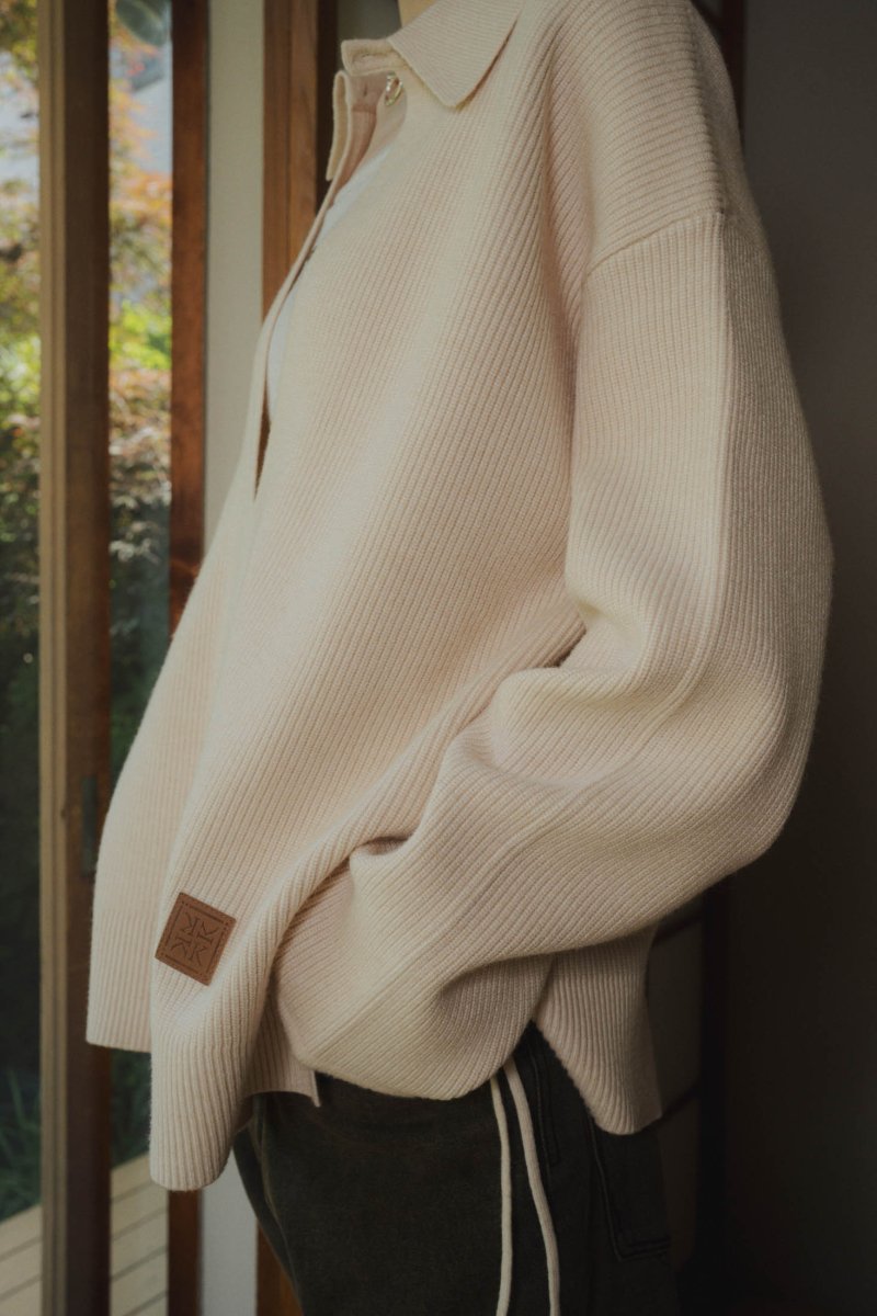 slit neck loose knit (unisex)/3color - KNUTH MARF