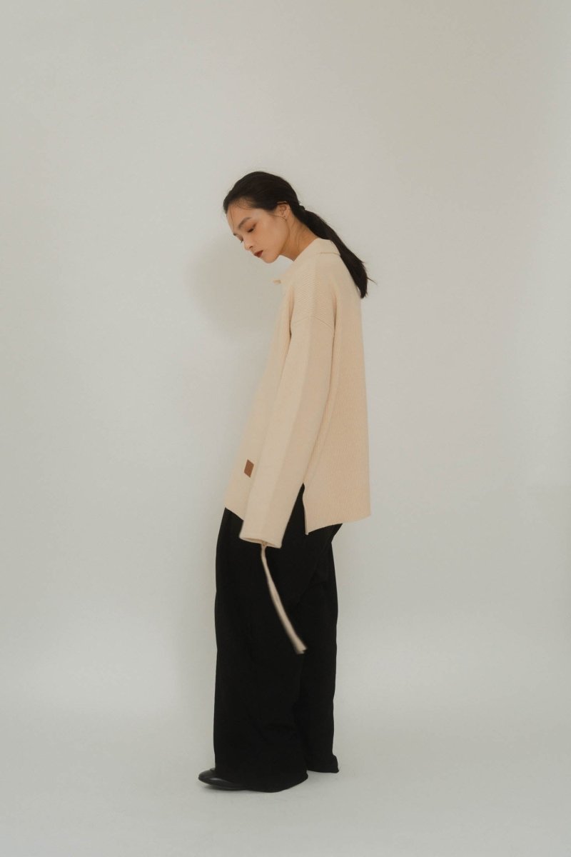 slit neck loose knit (unisex)/3color - KNUTH MARF