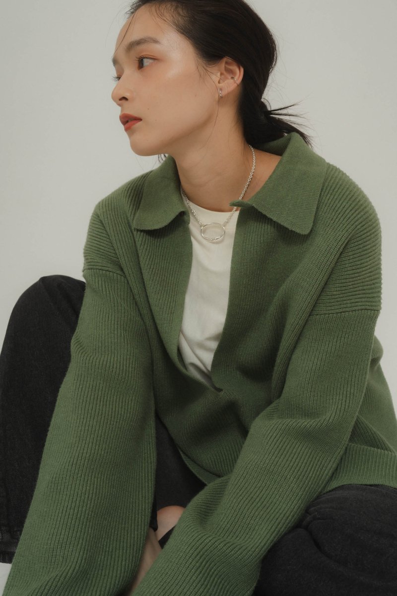 slit neck loose knit (unisex)/3color - KNUTH MARF