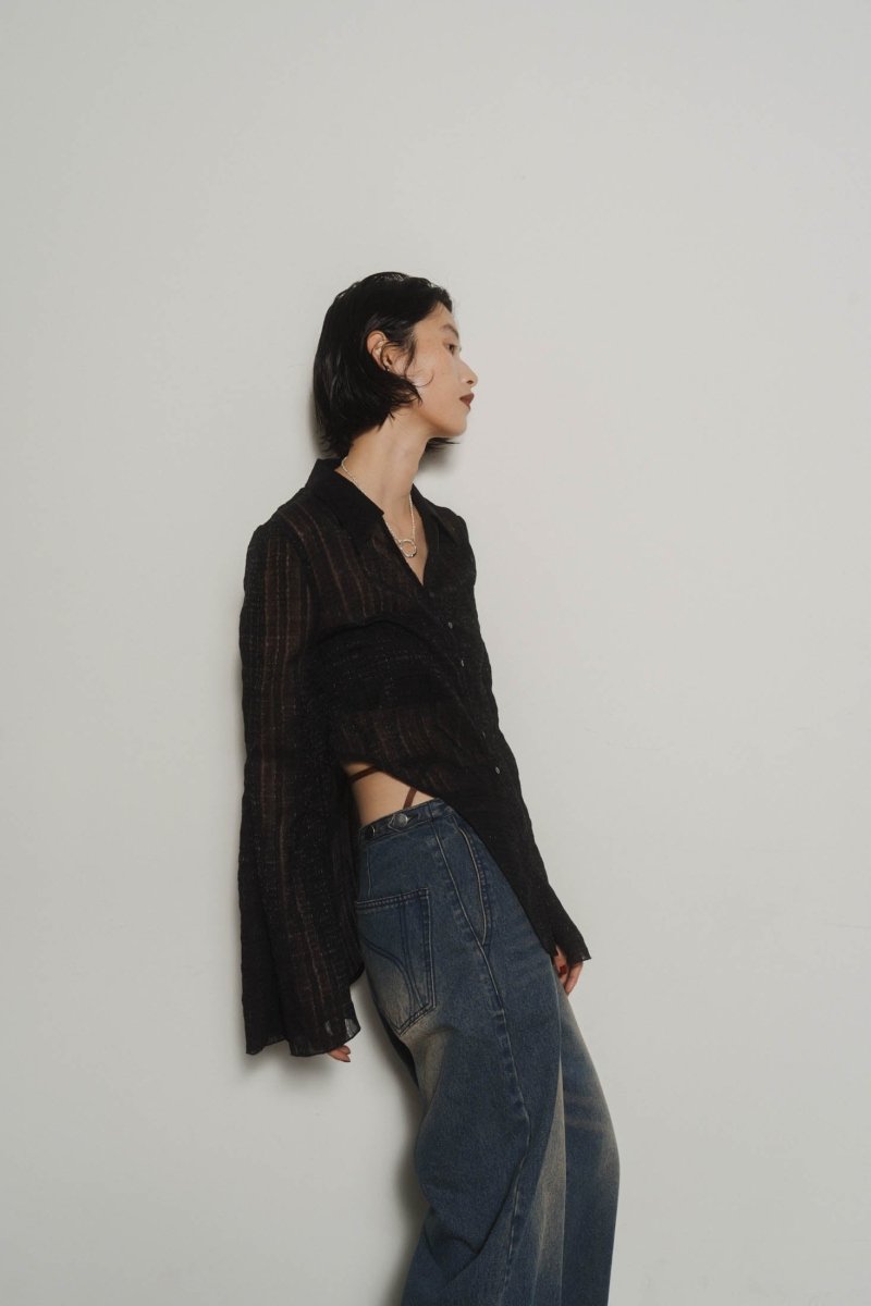 spaghetti denim pants - KNUTH MARF