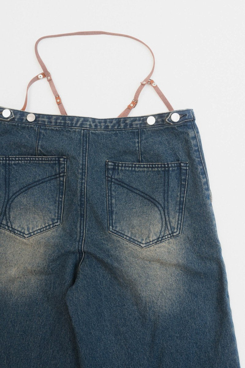 spaghetti denim pants - KNUTH MARF