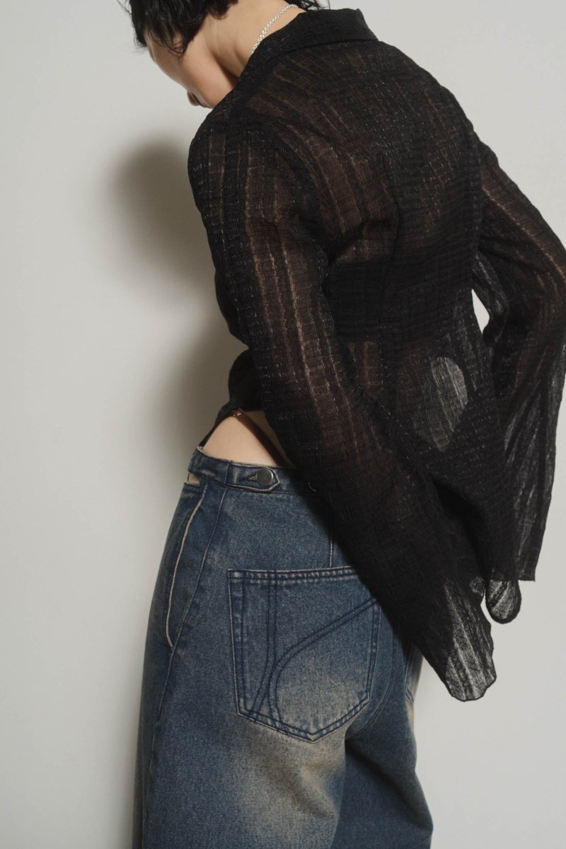 spaghetti denim pants - KNUTH MARF