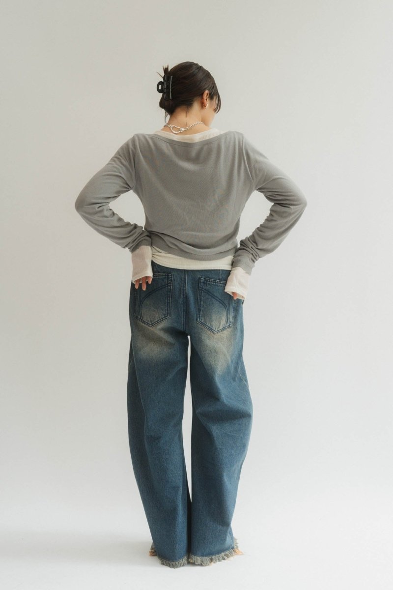 spaghetti denim pants - KNUTH MARF