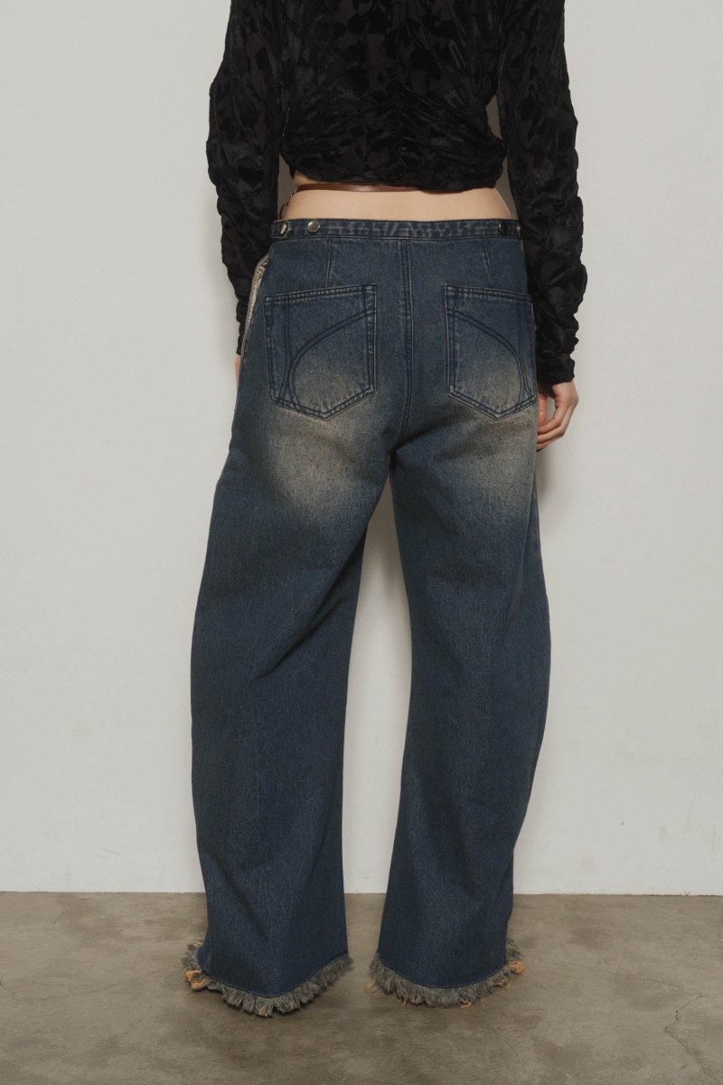 spaghetti denim pants - KNUTH MARF