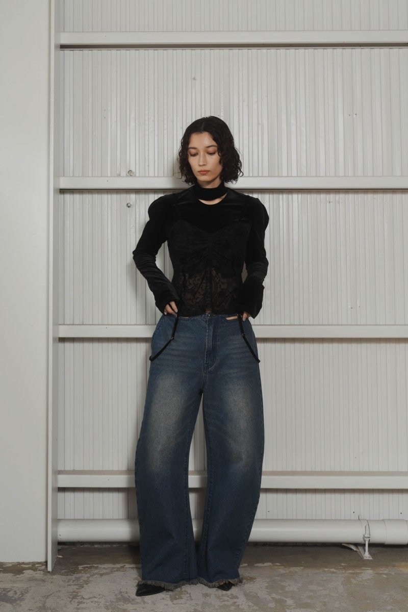 spaghetti denim pants - KNUTH MARF