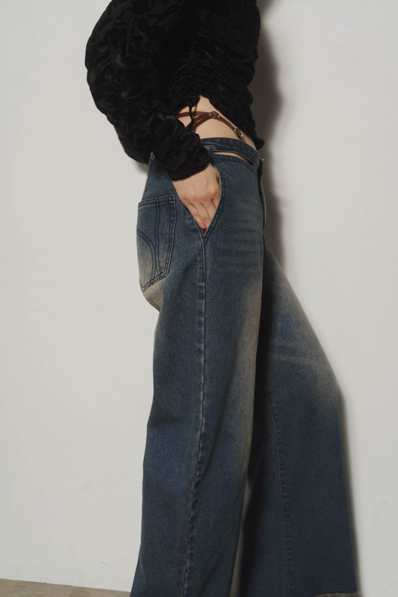 spaghetti denim pants - KNUTH MARF