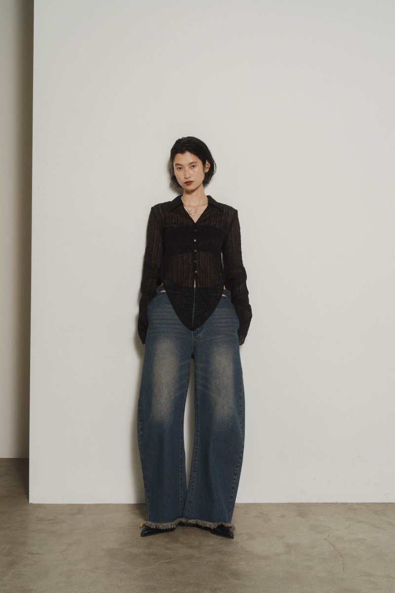 spaghetti denim pants - KNUTH MARF