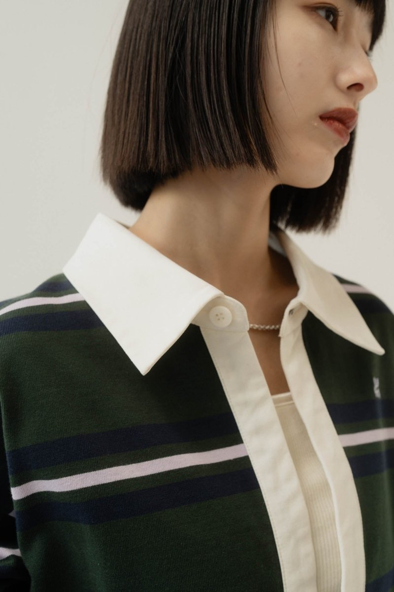 spring rugger shirt(unisex)/green - KNUTH MARF