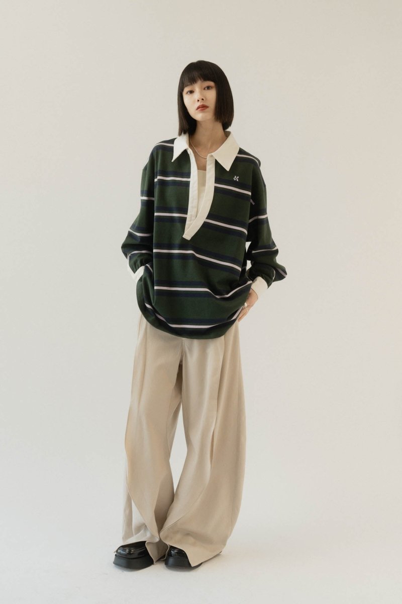 spring rugger shirt(unisex)/green - KNUTH MARF