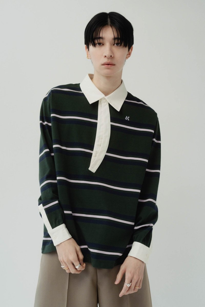 spring rugger shirt(unisex)/green - KNUTH MARF